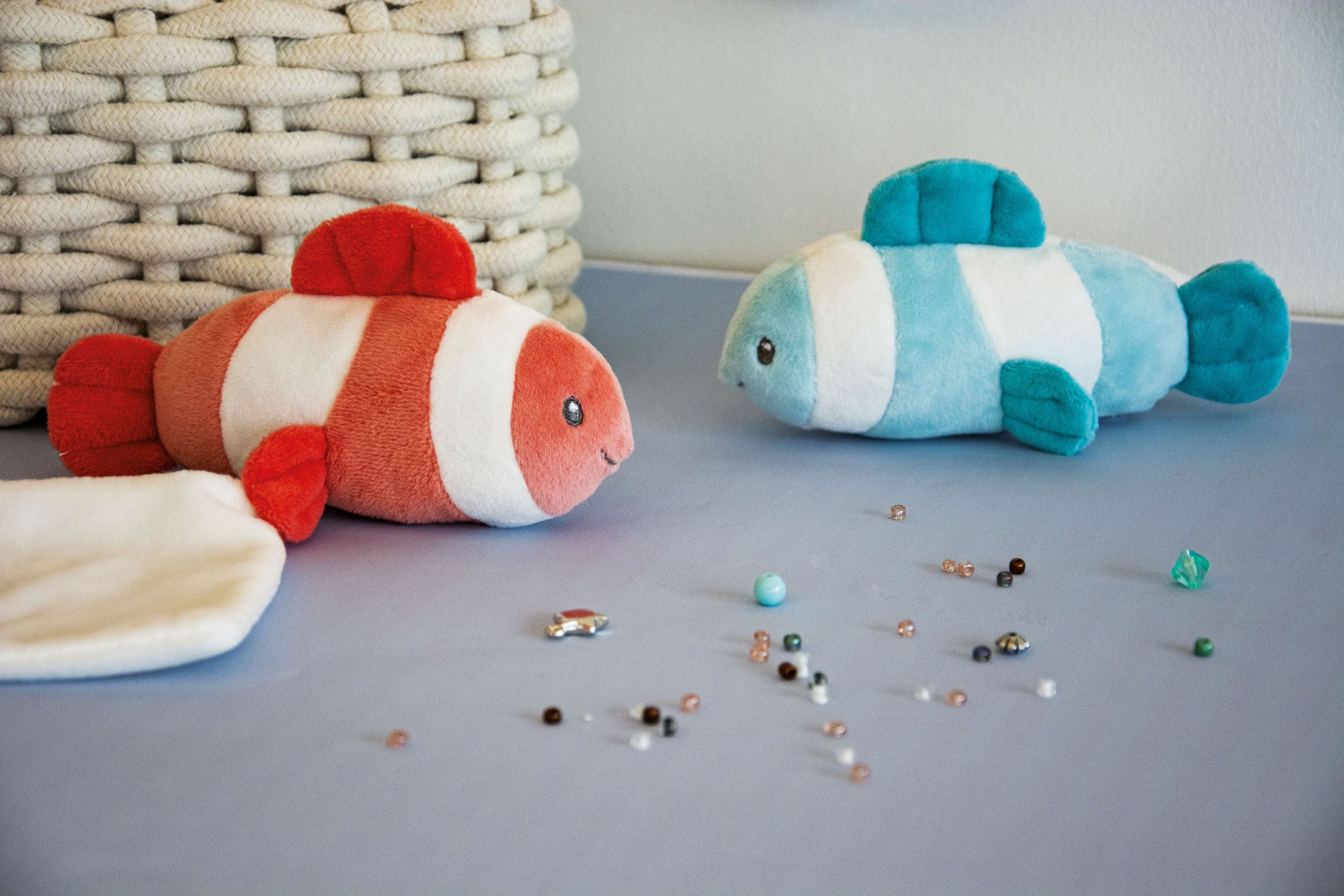 Doudou et Compagnie Under the Sea: Coral Clownfish Plush with Doudou blanket Plushies