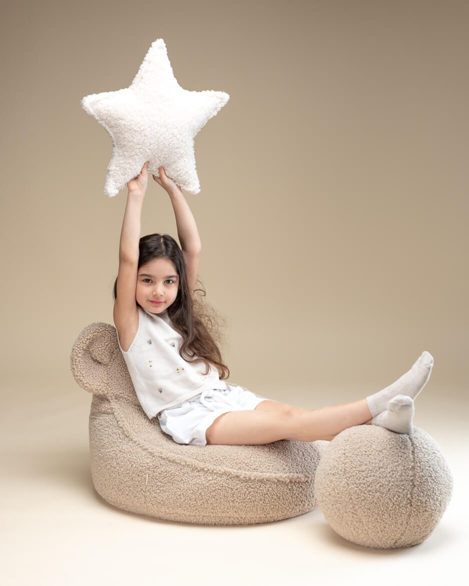 Cream White Star Cushion