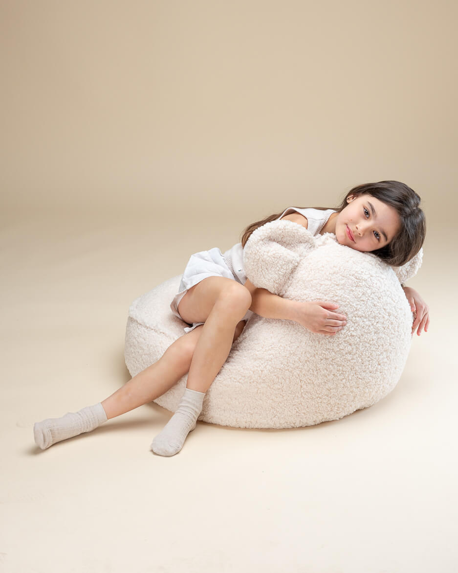 Cream White Bear Beanbag