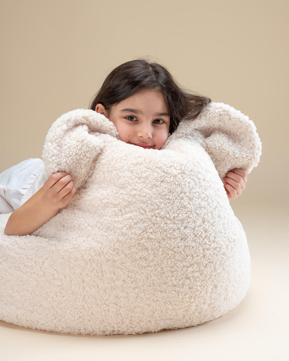 Cream White Bear Beanbag