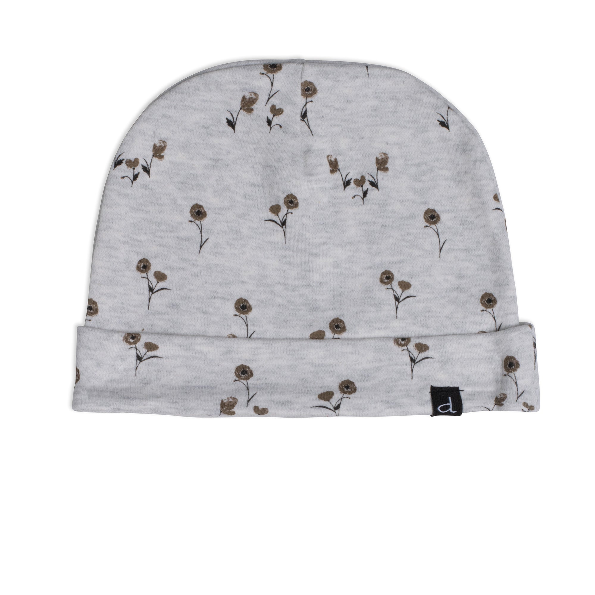 Deux par Deux Organic Cotton Hat And Bib Set Printed Small Flowers by Deux par Deux Hats