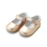 Angel Cara Pink Gold Scalloped Leather Mary Jane - Babies & Toddlers Mary Janes