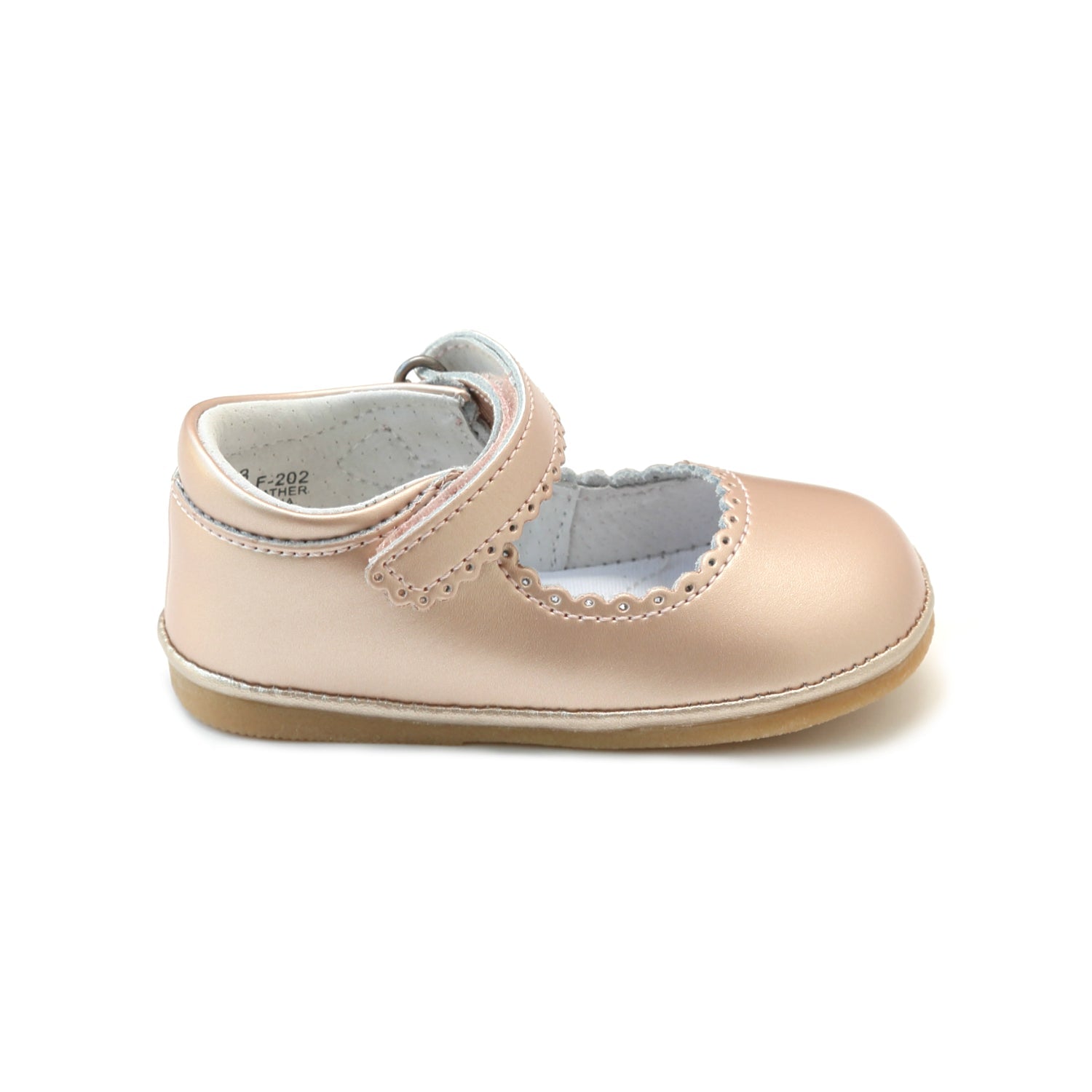 Angel Cara Pink Gold Scalloped Leather Mary Jane - Babies & Toddlers Mary Janes