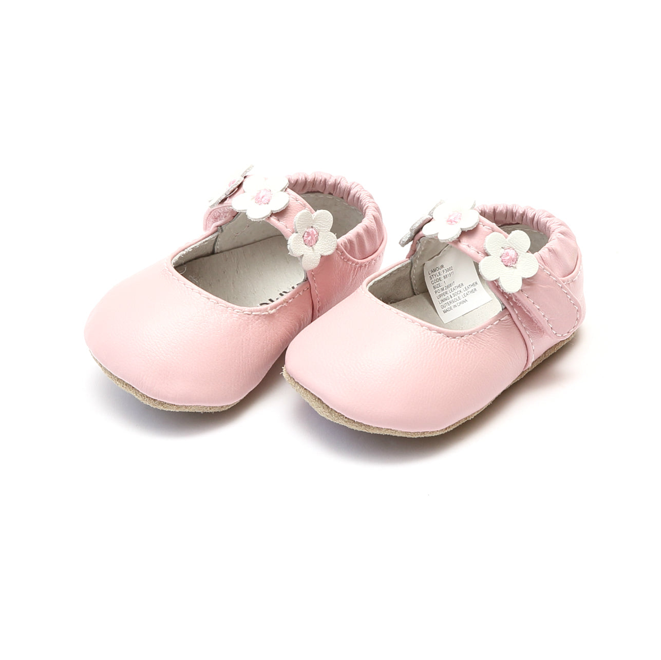 Crib Shoes Soft Leather Flower Strap Crib Mary Jane (Infant) | Hope