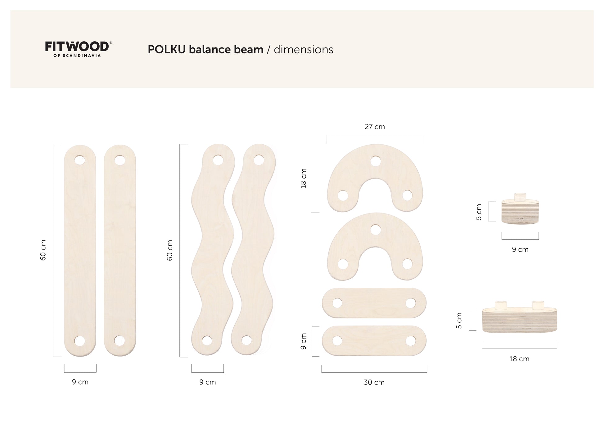 FitWood Polku Balance Beam Balance Boards & Beams