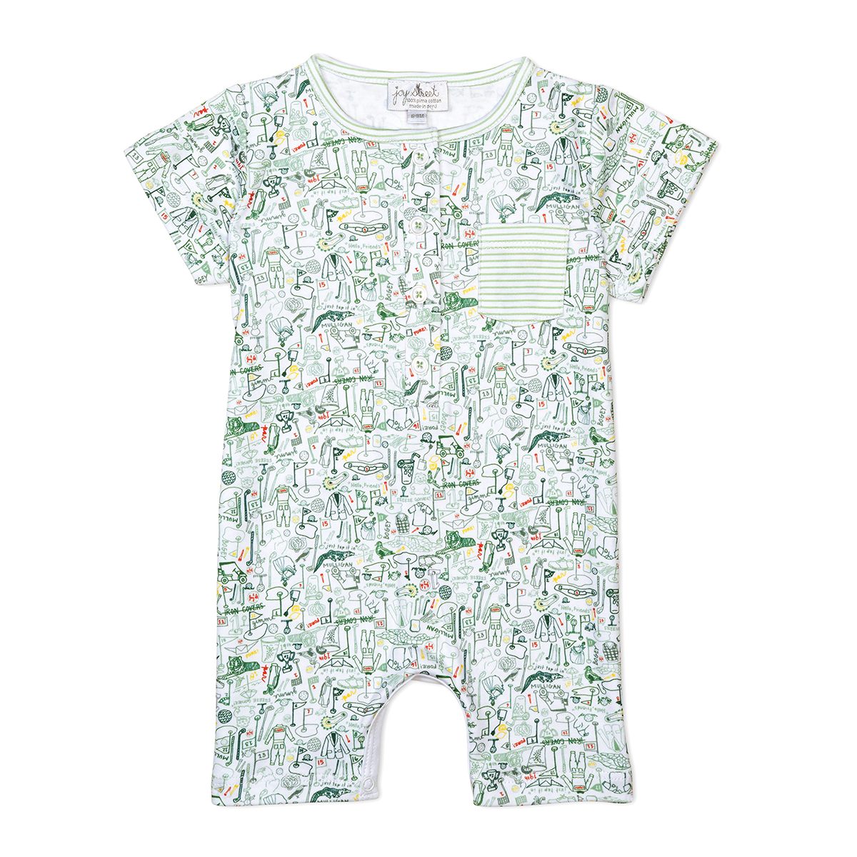 Golf Boys Shortie Romper - Putting Green