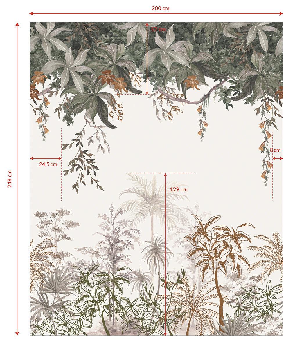 Lilipinso Wallpaper Mural (200 X 248 Cm) - Jungle Landscape