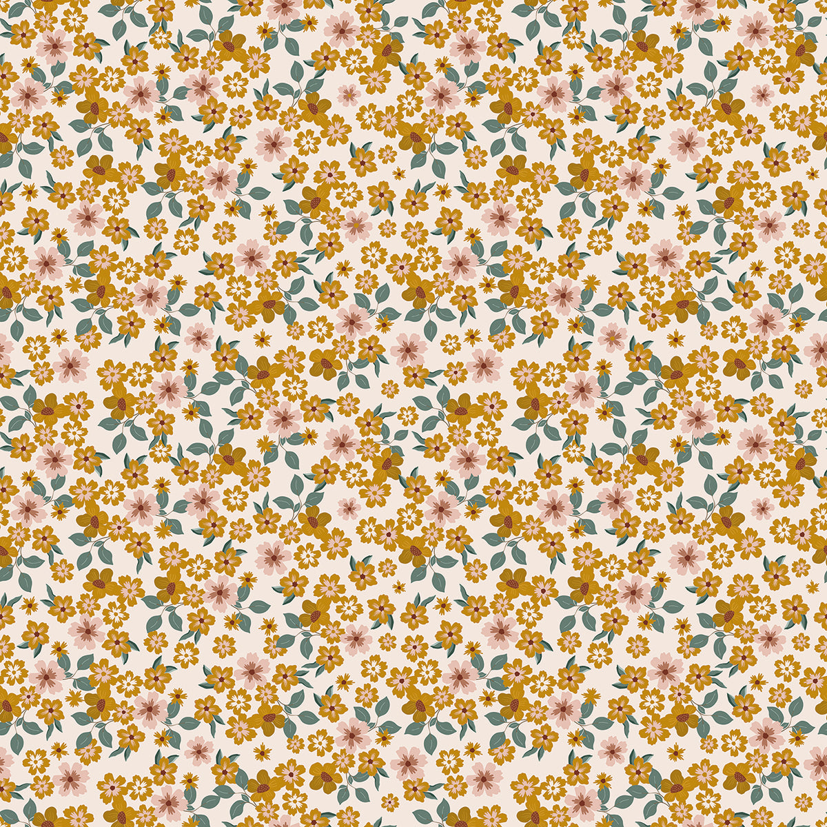 Lilipinso Wallpaper (50 Cm X 10 M) - Inflorescence (Faded Yellow)