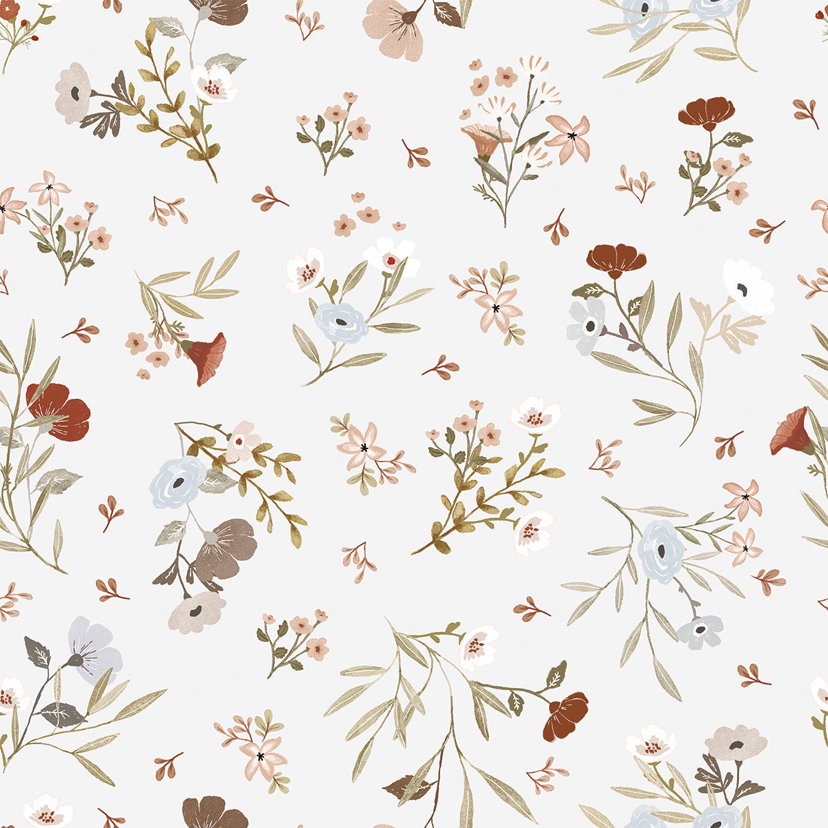 Lilipinso Wallpaper (50 Cm X 10 M) - Floral Poetry (Light Blue)