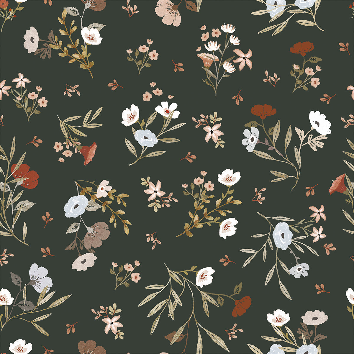 Lilipinso Wallpaper (50 Cm X 10 M) - Floral Poetry (Dark)