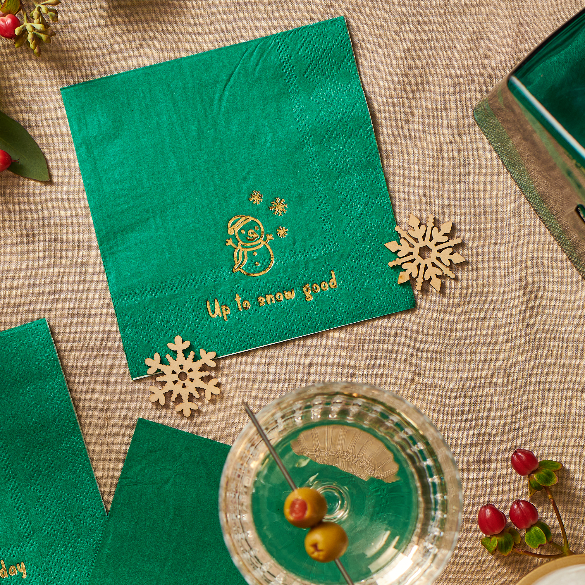 Holiday Cheer Cocktail Napkins (25 Per Pack)