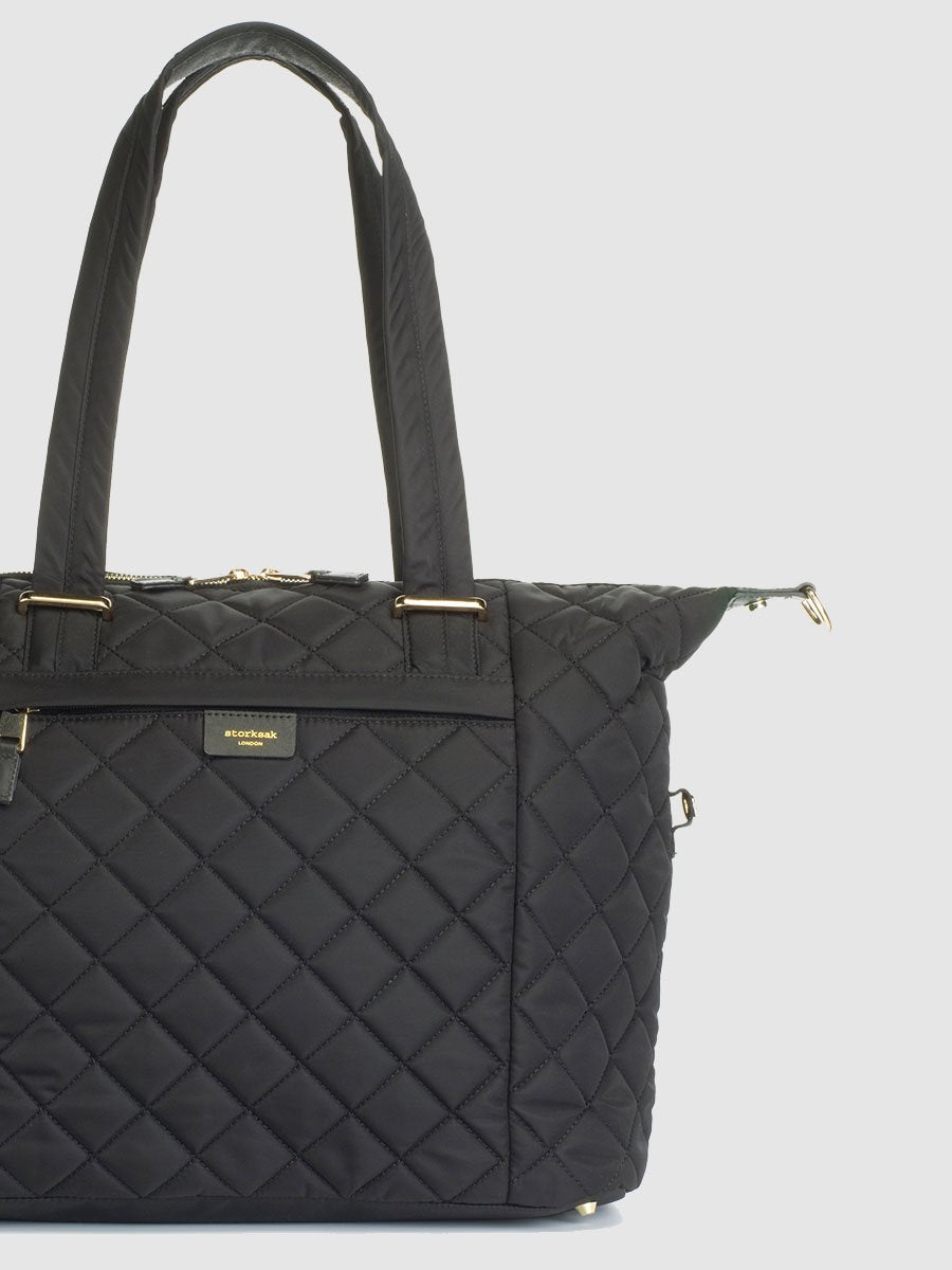 Storksak Stevie Quilted Black Shoulder Diaper Bag Shoulder Bags