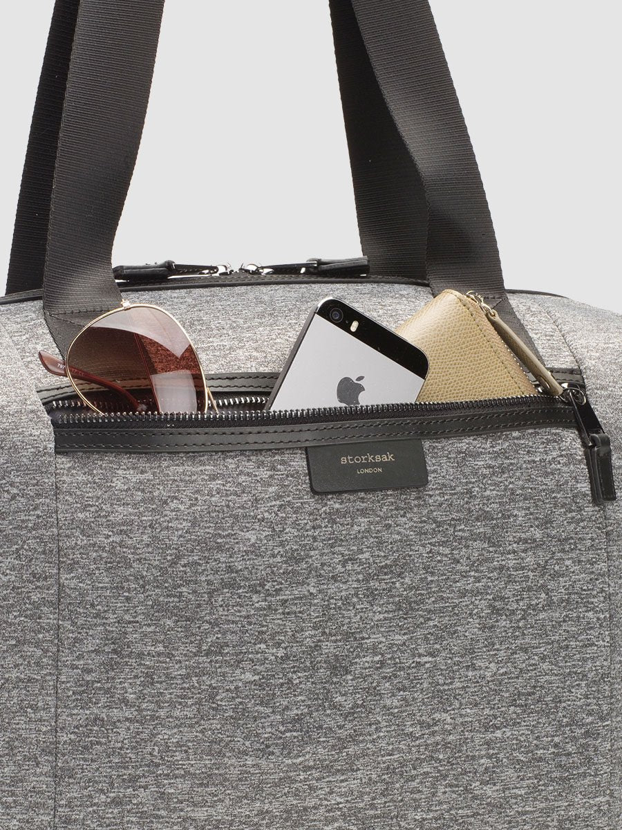 Storksak Stevie Luxe Scuba Grey Shoulder Bags