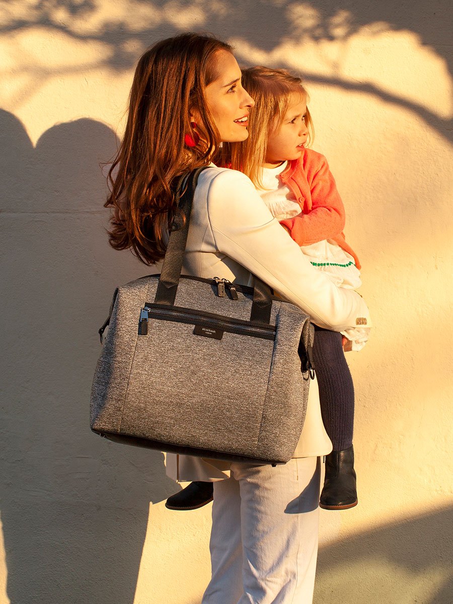 Storksak Poppy Luxe Black Scuba Diaper Bag