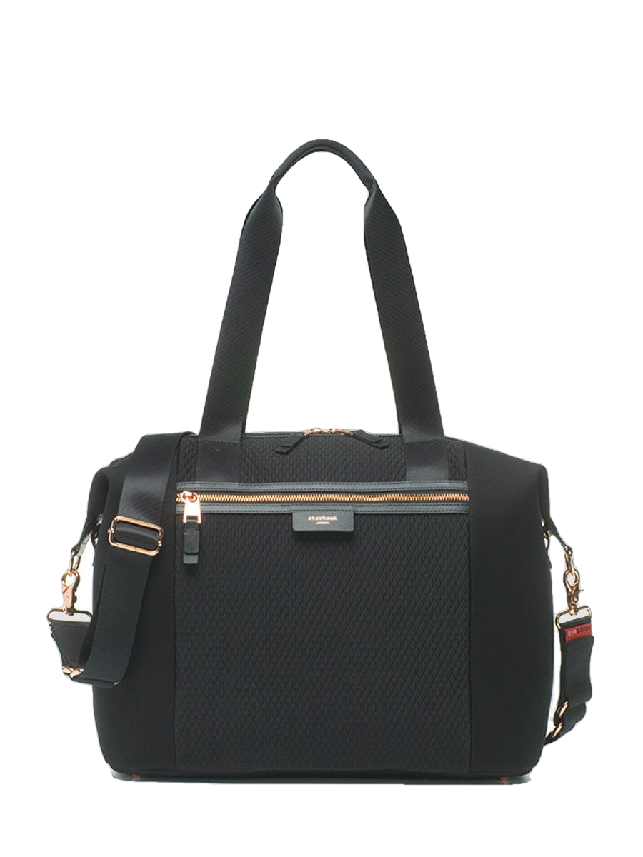 Storksak Stevie Luxe Scuba Black Shoulder Bags