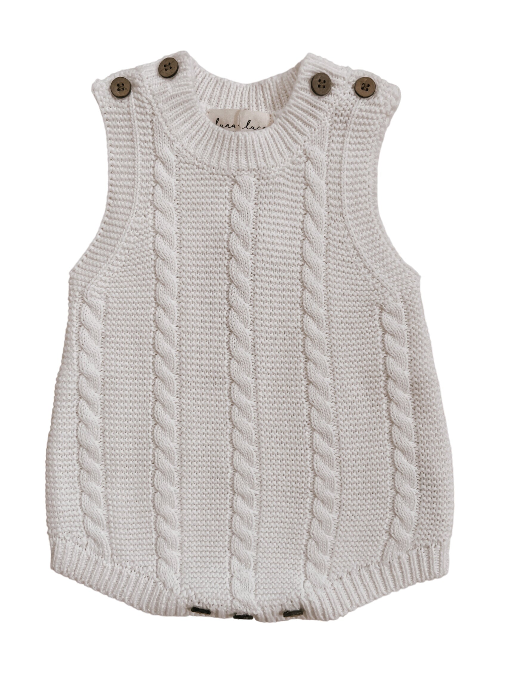 Cable Knit Summer Romper - White