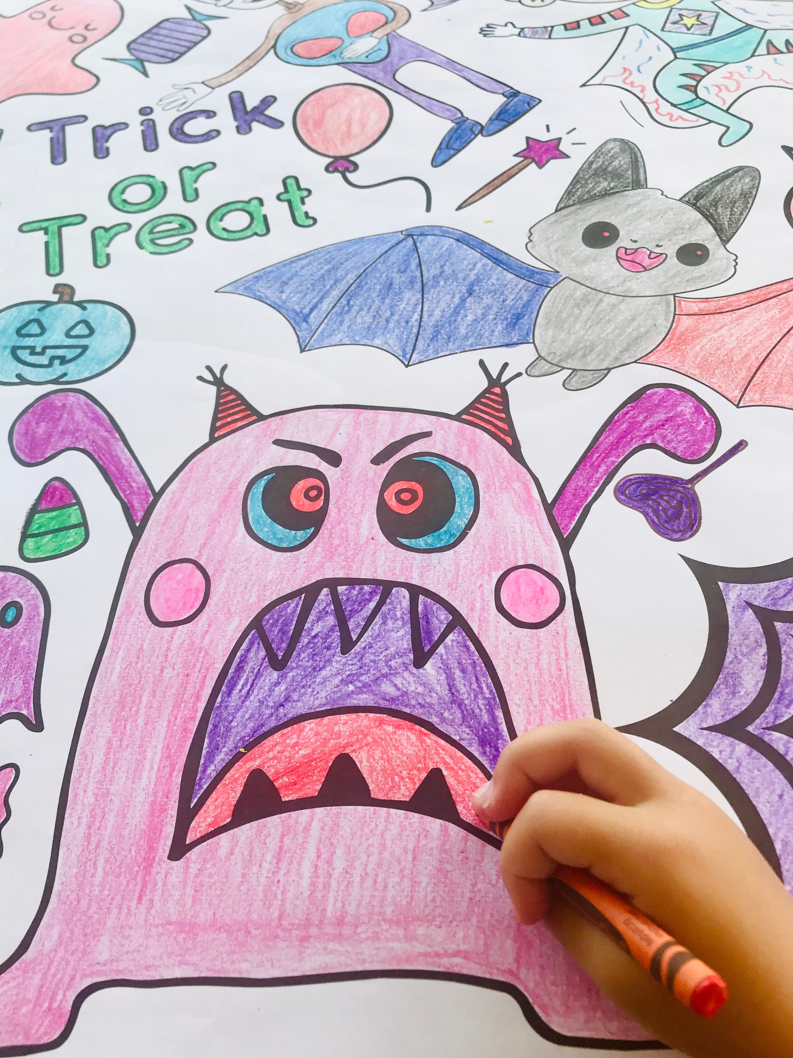 Creative Crayons Workshop Halloween Coloring Table Cover by Creative Crayons Workshop