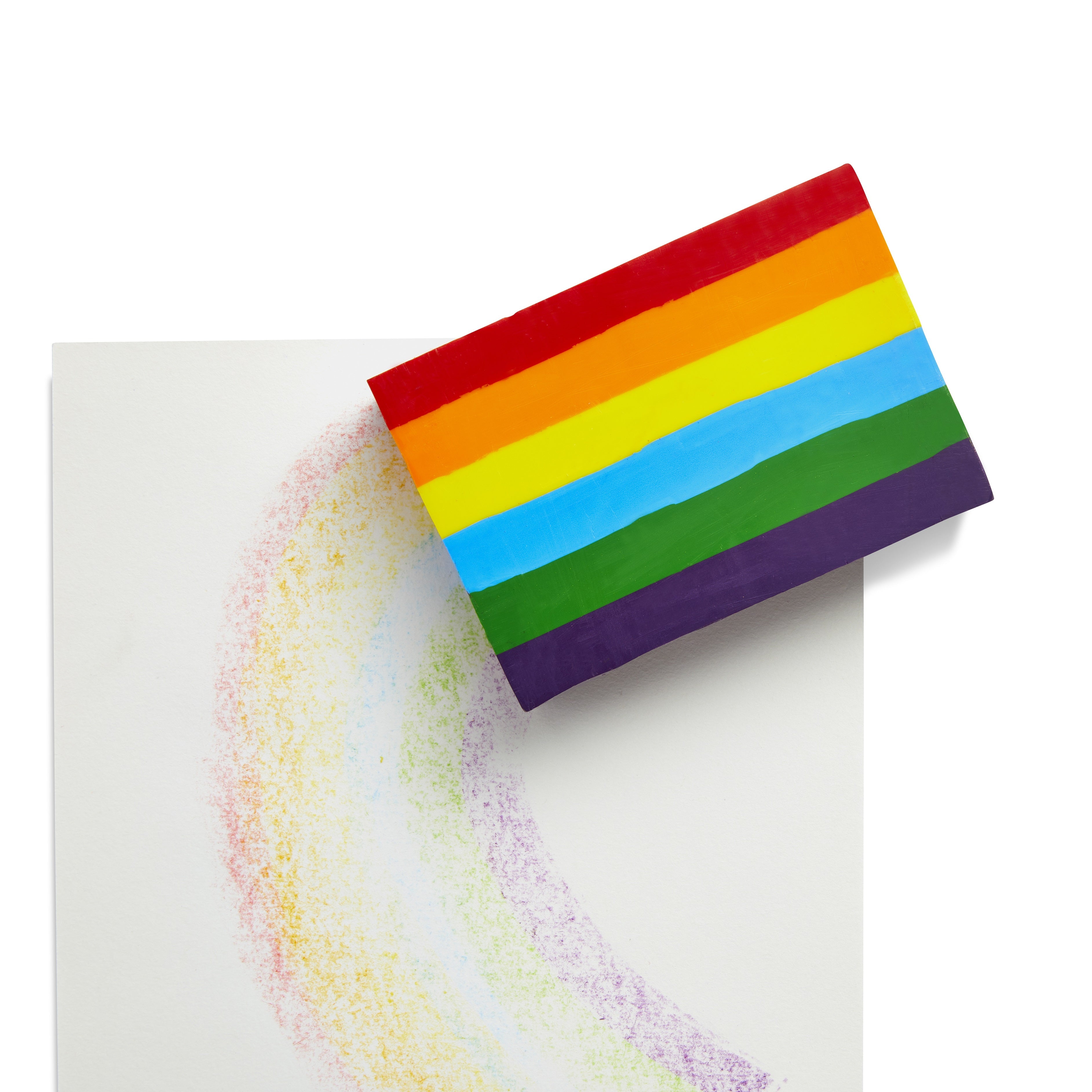 Kid Made Modern Rainbow Block Crayon Craft