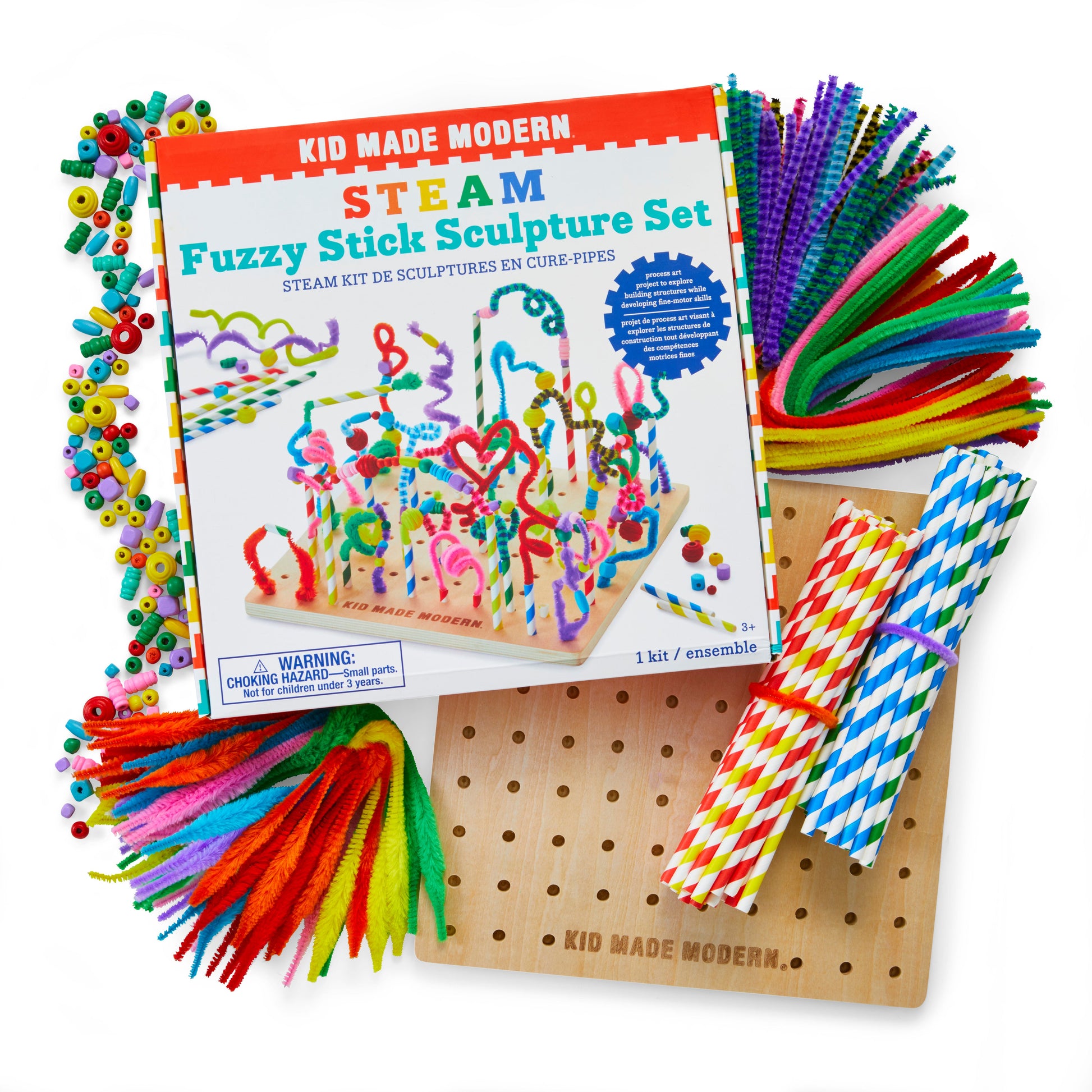 Kid Made Modern STEAM - Fuzzy Stick Sculpture Set Art Kits