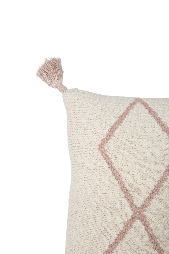 Knitted Cushion Little Oasis Natural - Pale Pink  - Bereber Classics