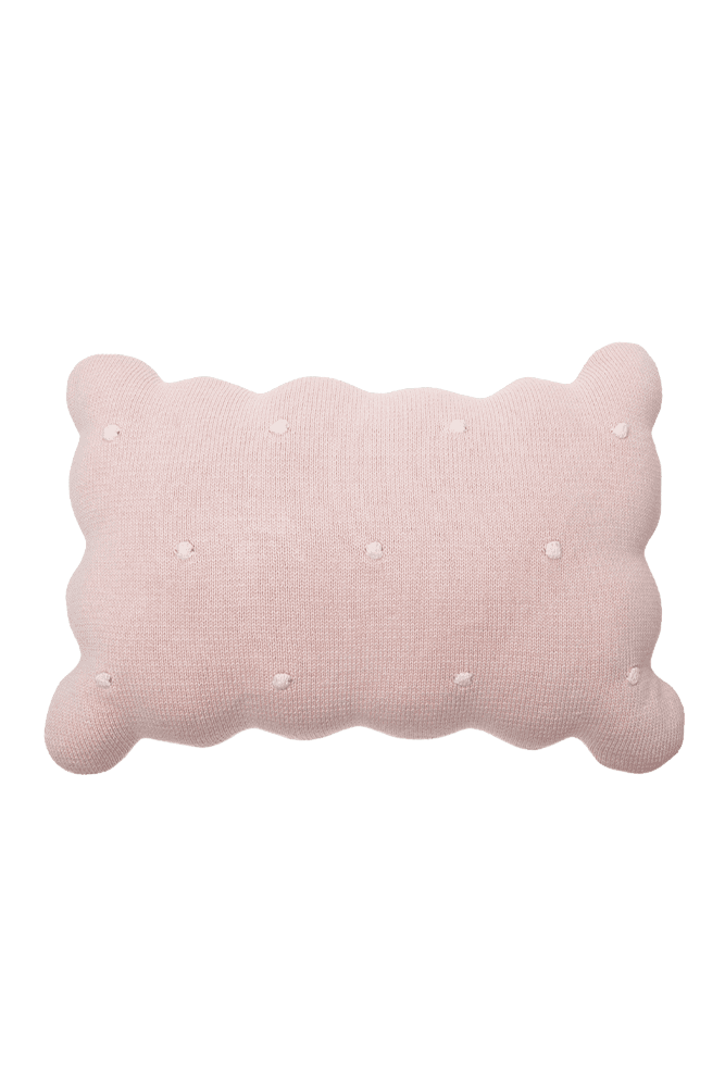 Knitted Cushion Biscuit Pink  - Biscuit