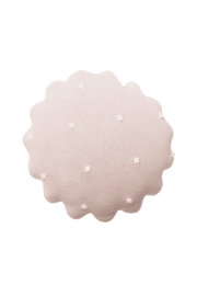 Knitted Cushion Round Biscuit Pink  - Biscuit