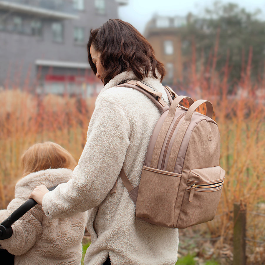 Lola Vegan Leather Backpack Almond