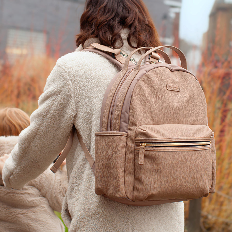 Lola Vegan Leather Backpack Almond