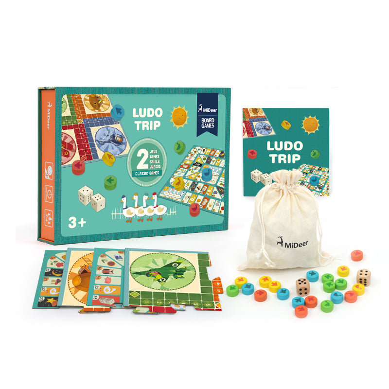 Mideer Classic Board Games: Parcheesi and More Games