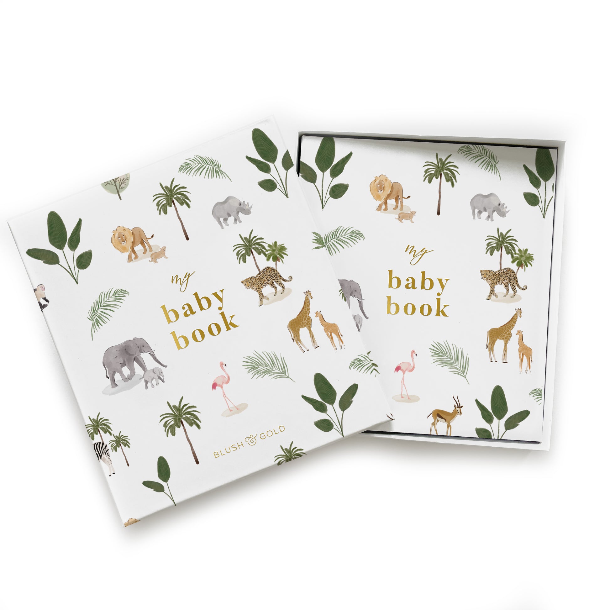 Blush and Gold My Baby Book - Baby Memory Book - Jungle
