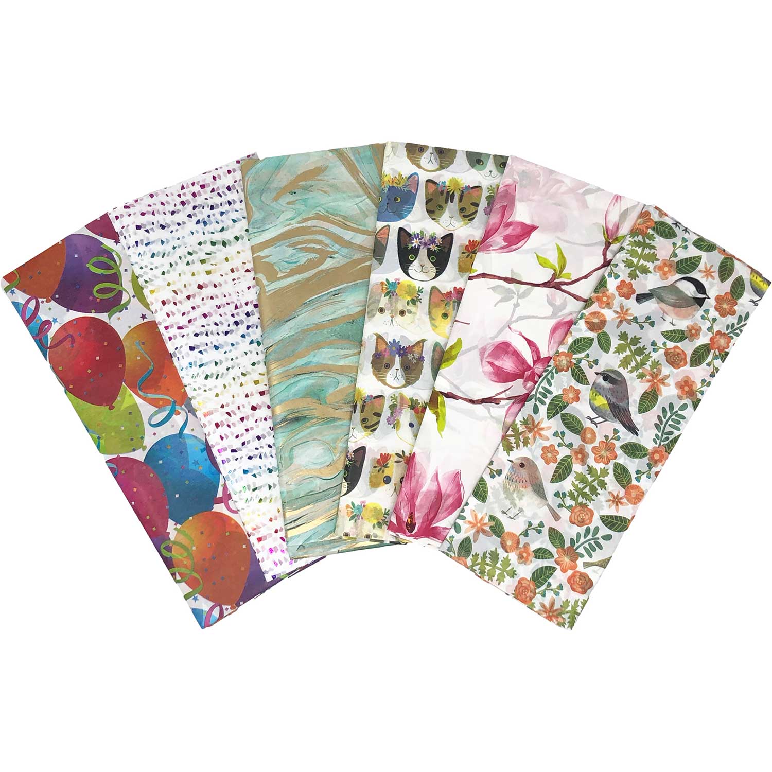 All Occasion Tissue Paper Assortment (6 Pack, 24 sheets total)