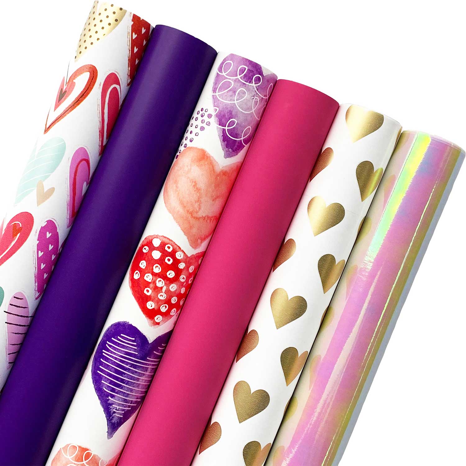 All Occasion Love Wrapping Paper Bundle with Cut Lines on Reverse