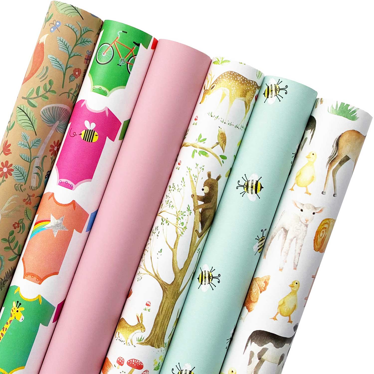 Baby Wrapping Paper Bundle with Cut Lines on Reverse