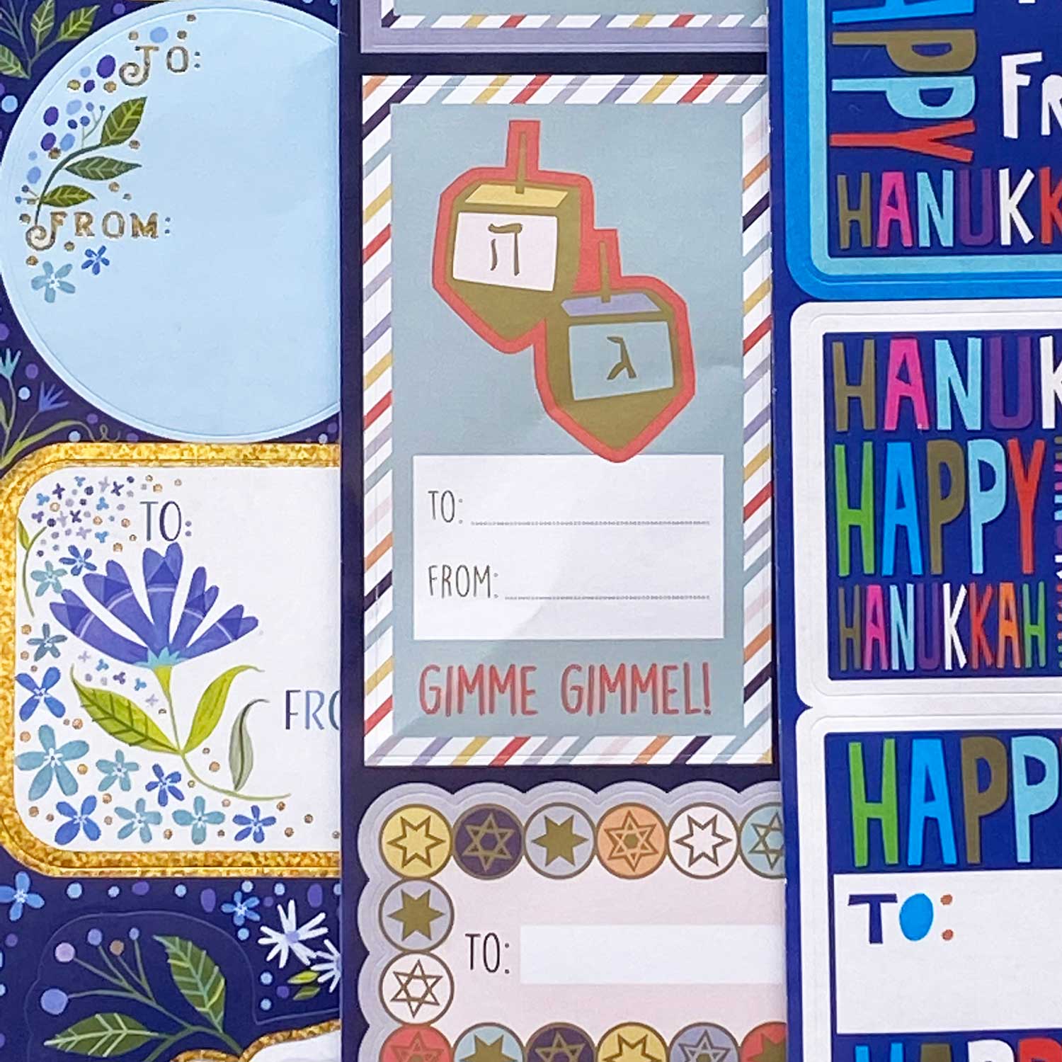 Hanukkah, Jewish Holidays Gift Tag Stickers