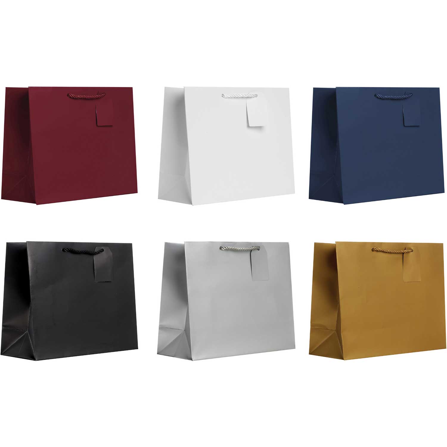 All Occasion Mature Large Solid Paper Gift Bags (6 Pack)