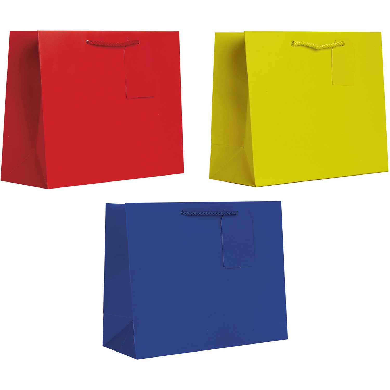 All Occasion Primary Large Solid Paper Gift Bags (6 Pack)