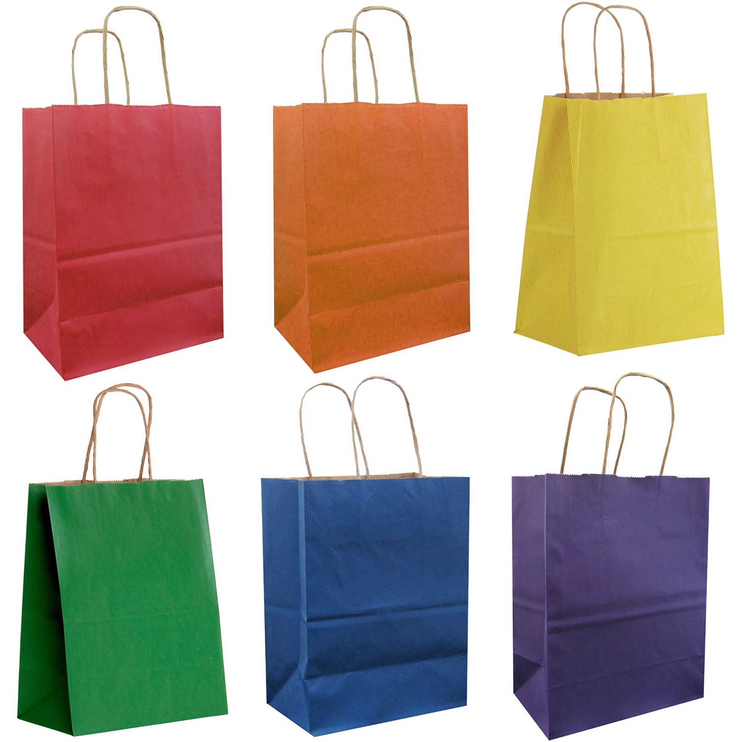 All Occasion Bright Rainbow Kraft Solid Totes