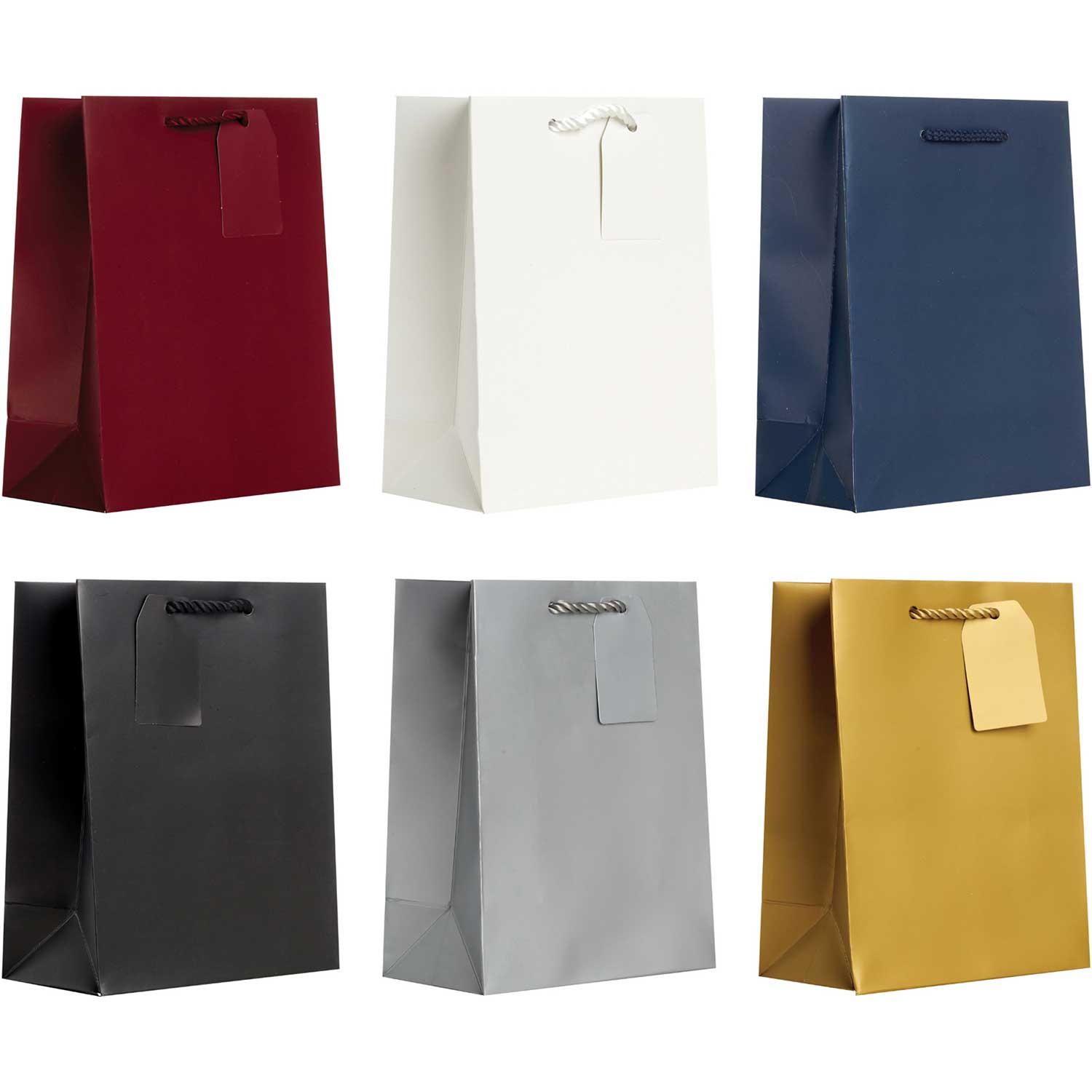 All Occasion Mature Medium Solid Paper Gift Bags (6 Pack)
