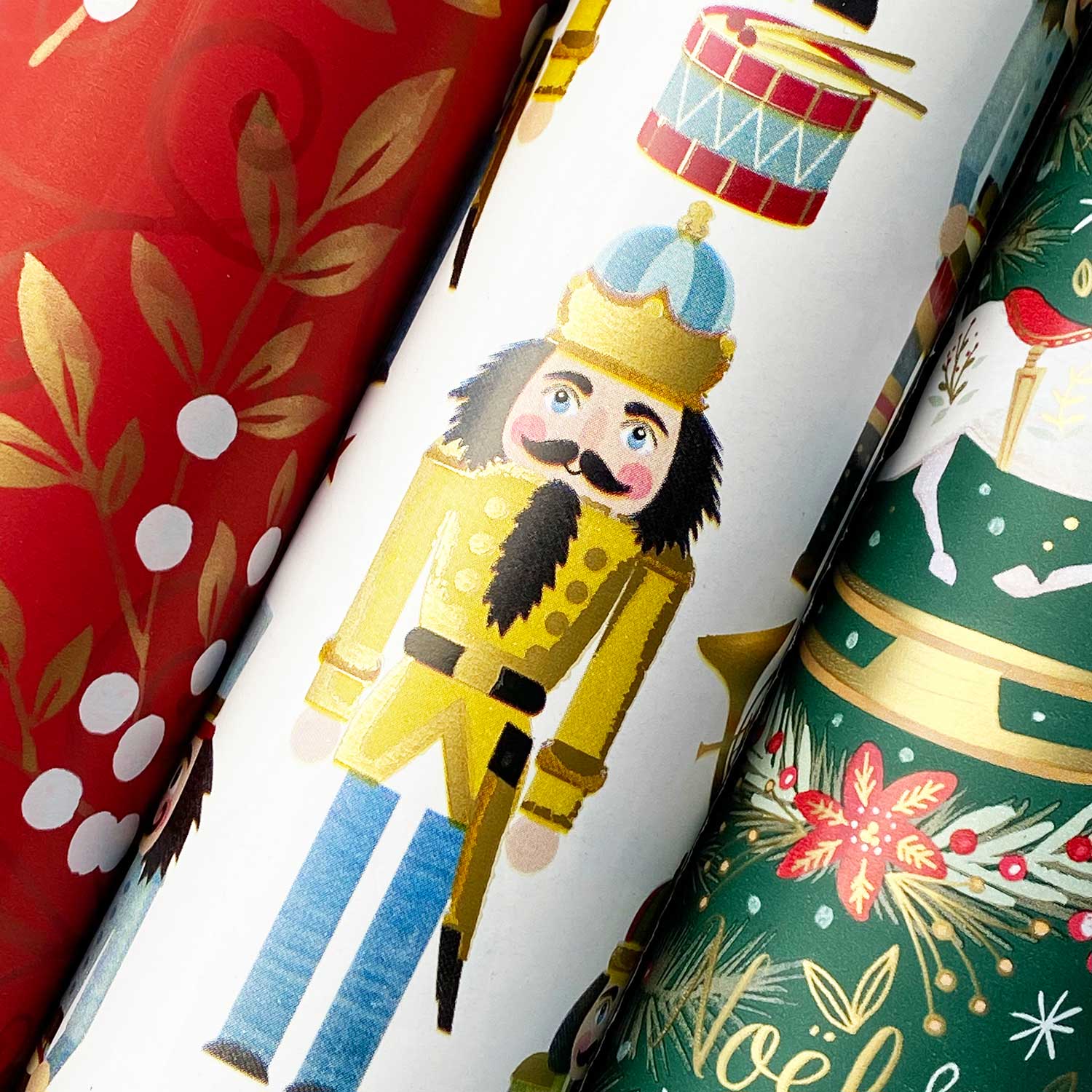 Traditional Christmas Wrapping Paper Roll Bundle