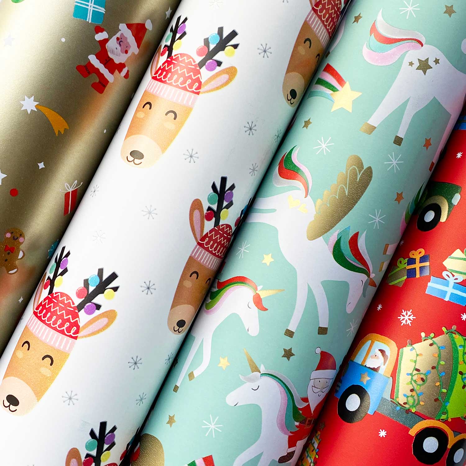 Kids Christmas Wrapping Paper Roll Bundle