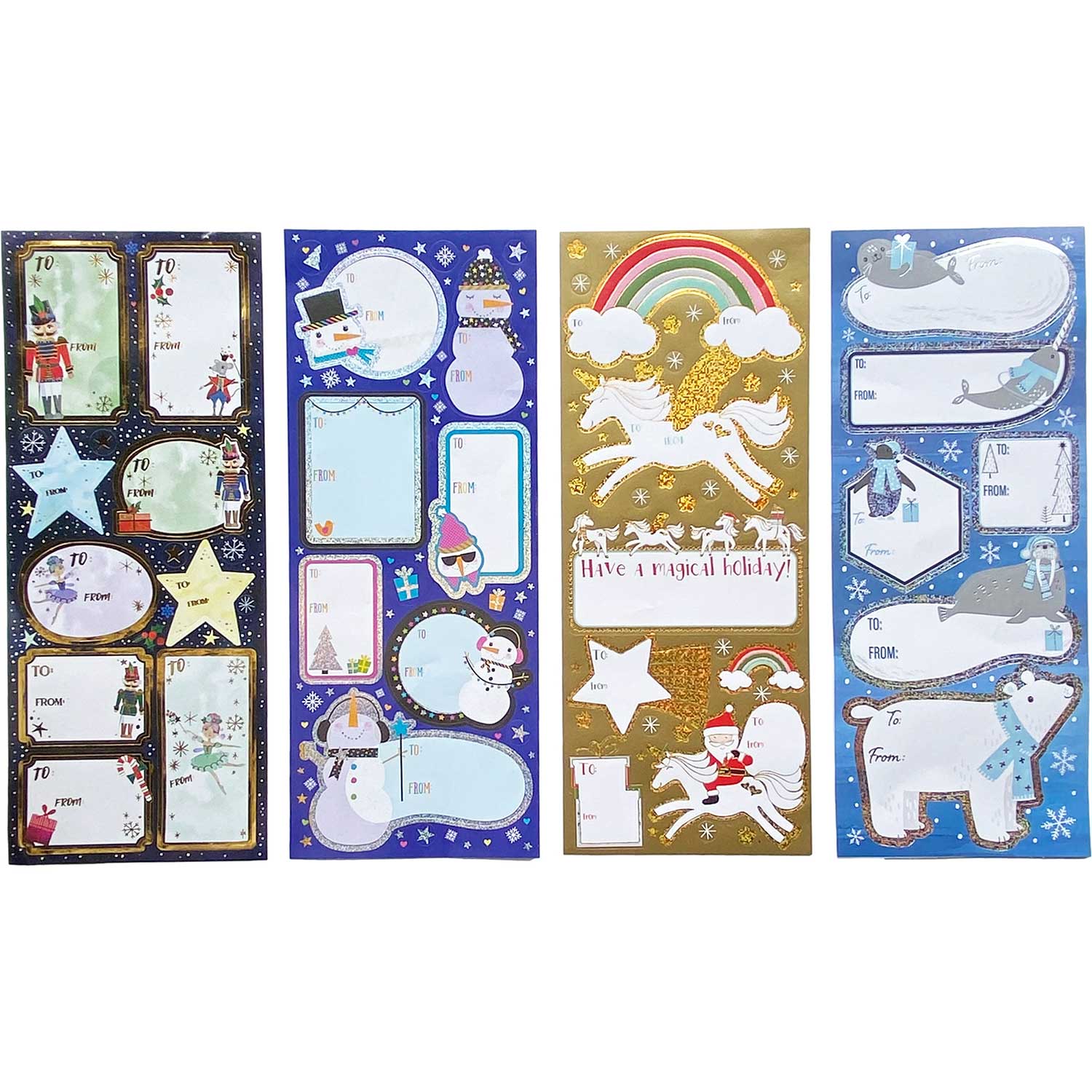 Christmas, Winter Holidays Gift Tag Stickers