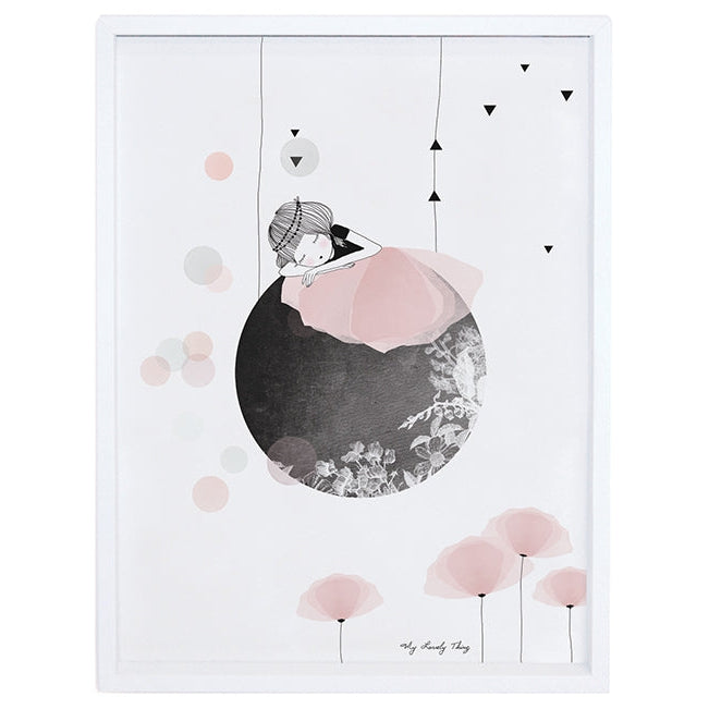 Lilipinso Framed Art Print - Nap On The Moon