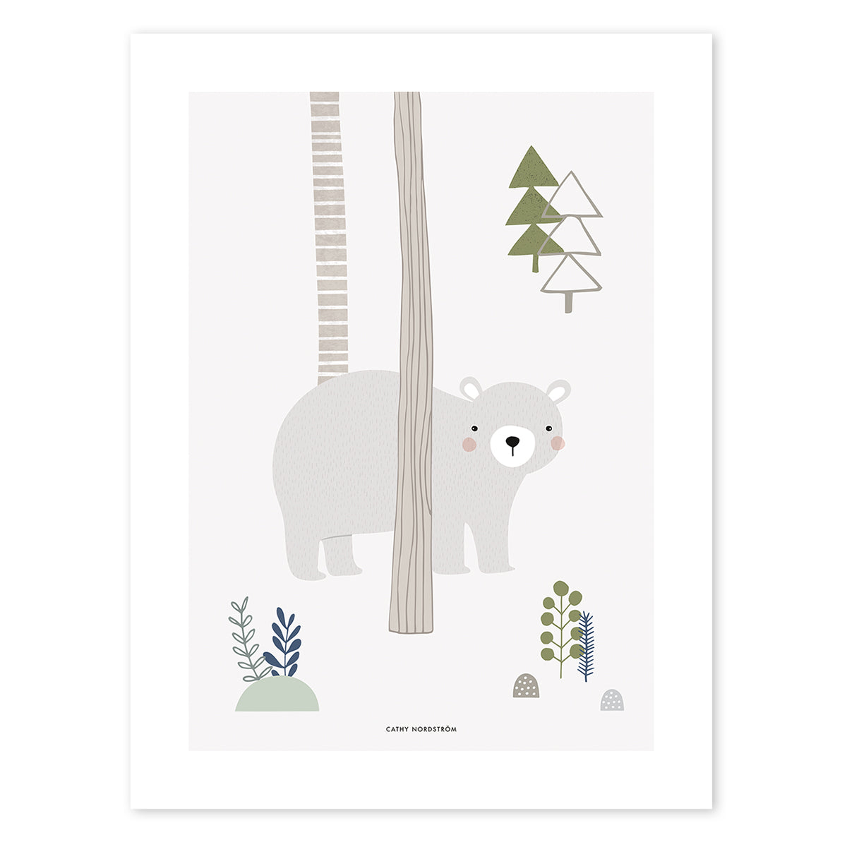Lilipinso Art Print - Grey Bear