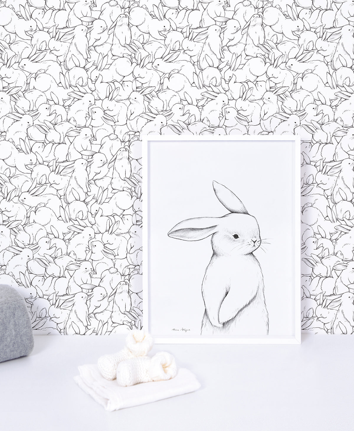 Lilipinso Framed Art Print - Bunny Front View