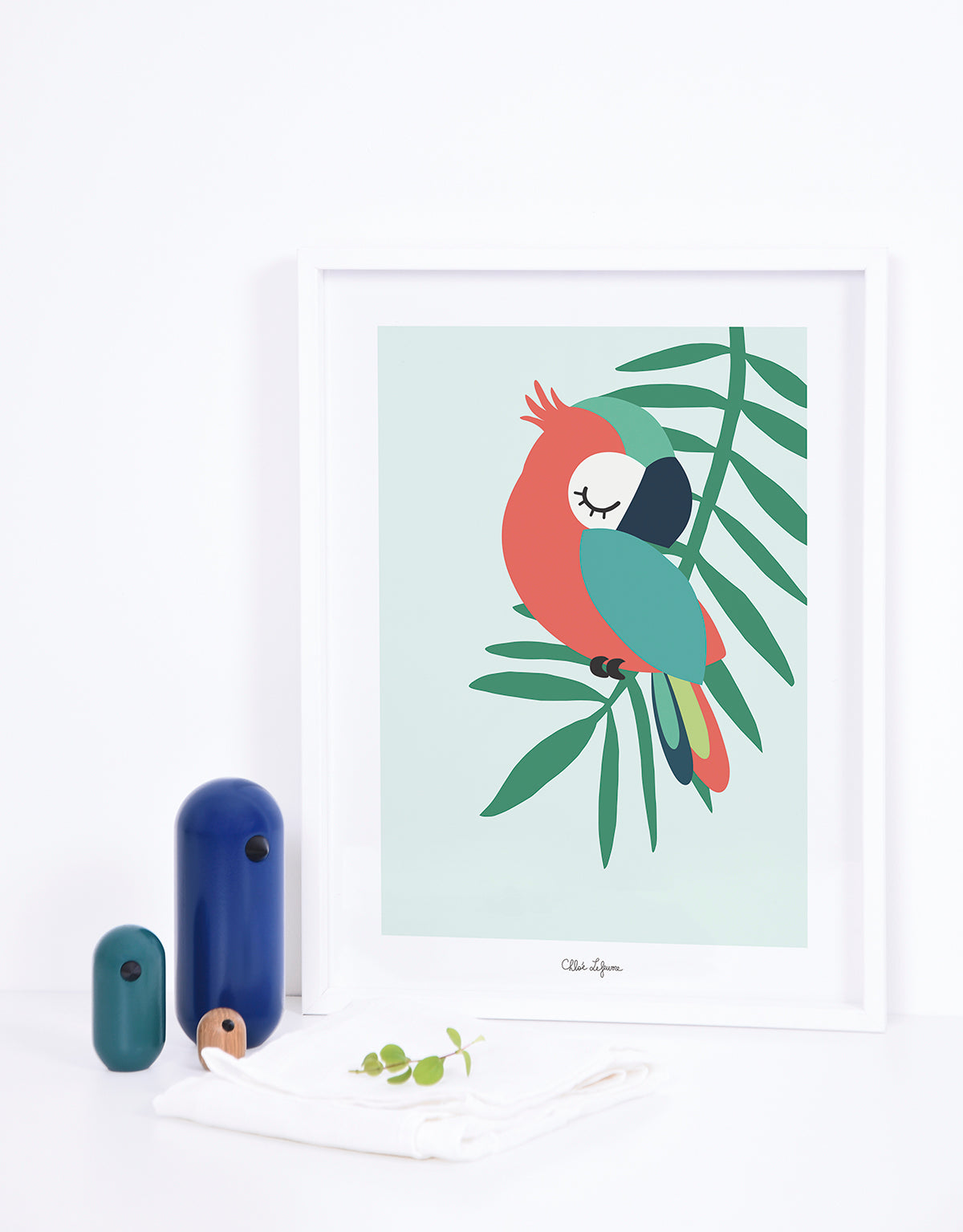 Lilipinso Art Print - Tropical Parrot Green
