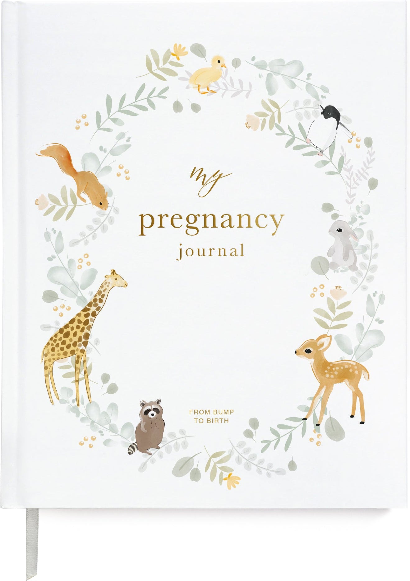 Blush and Gold My Pregnancy Journal - Animals with Gilded Edges Memory Book