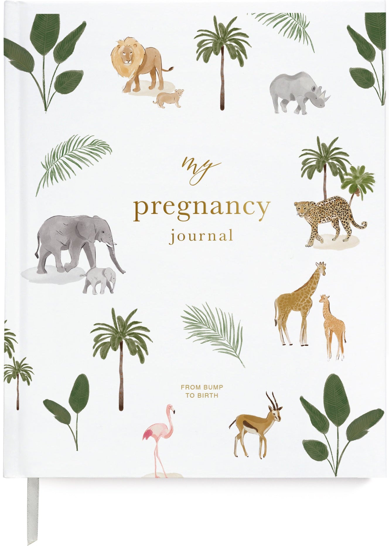 Blush and Gold My Pregnancy Journal - Jungle with Gilded Edges Memory Book
