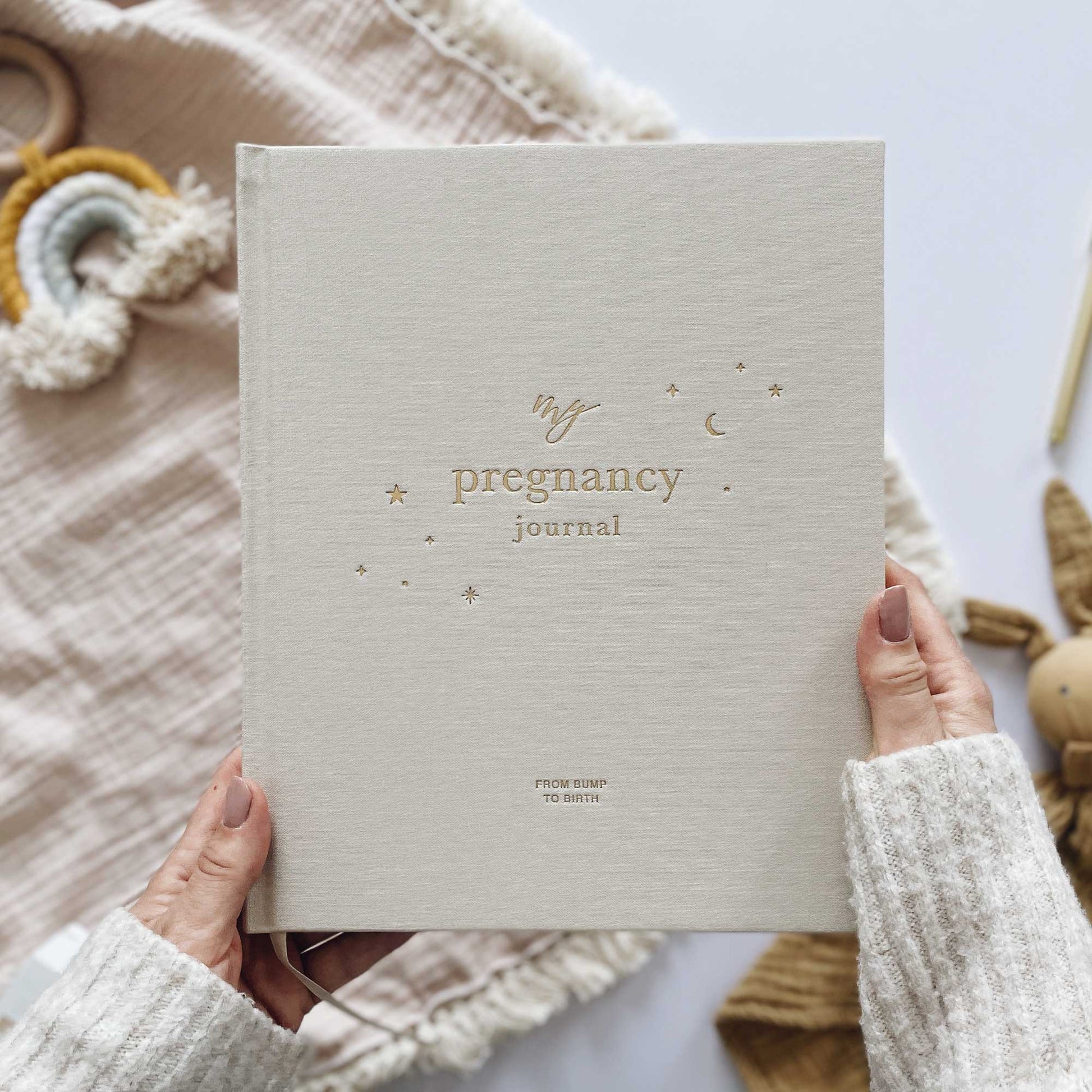 Blush and Gold My Pregnancy Journal - Pearl with Gilded Edges Memory Book