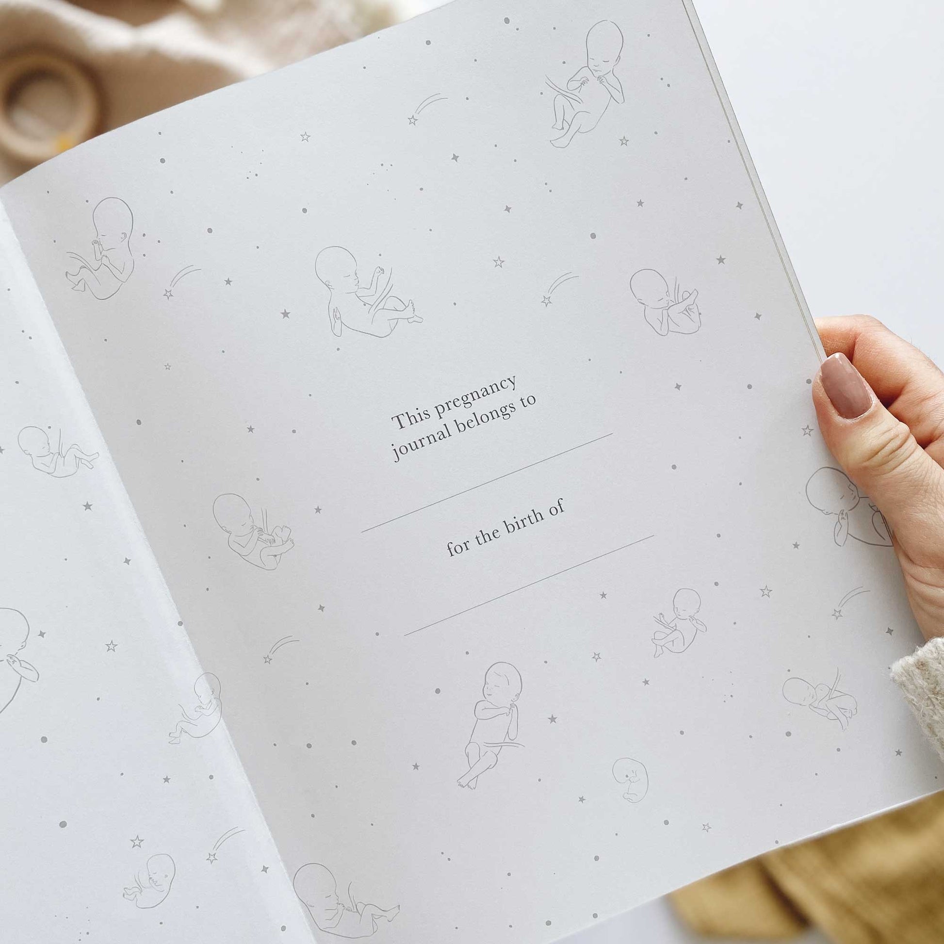 Blush and Gold My Pregnancy Journal - Pearl with Gilded Edges Memory Book