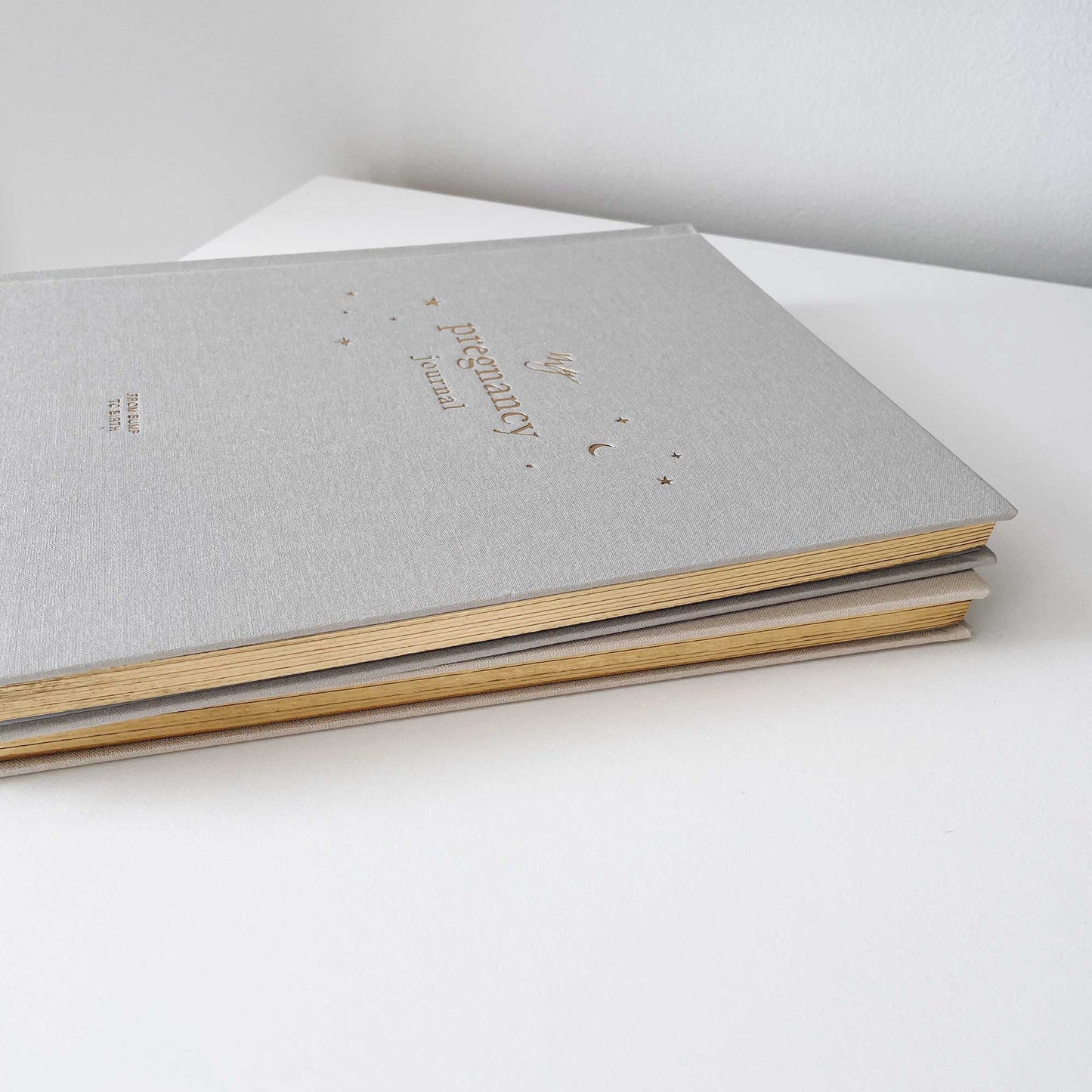 Blush and Gold My Pregnancy Journal - Grey with Gilded Edges Memory Book